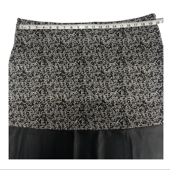 Michael Michael Kors Skirt Black White Print Faux Leather Hem Side Zipper XXL - Picture 6 of 10